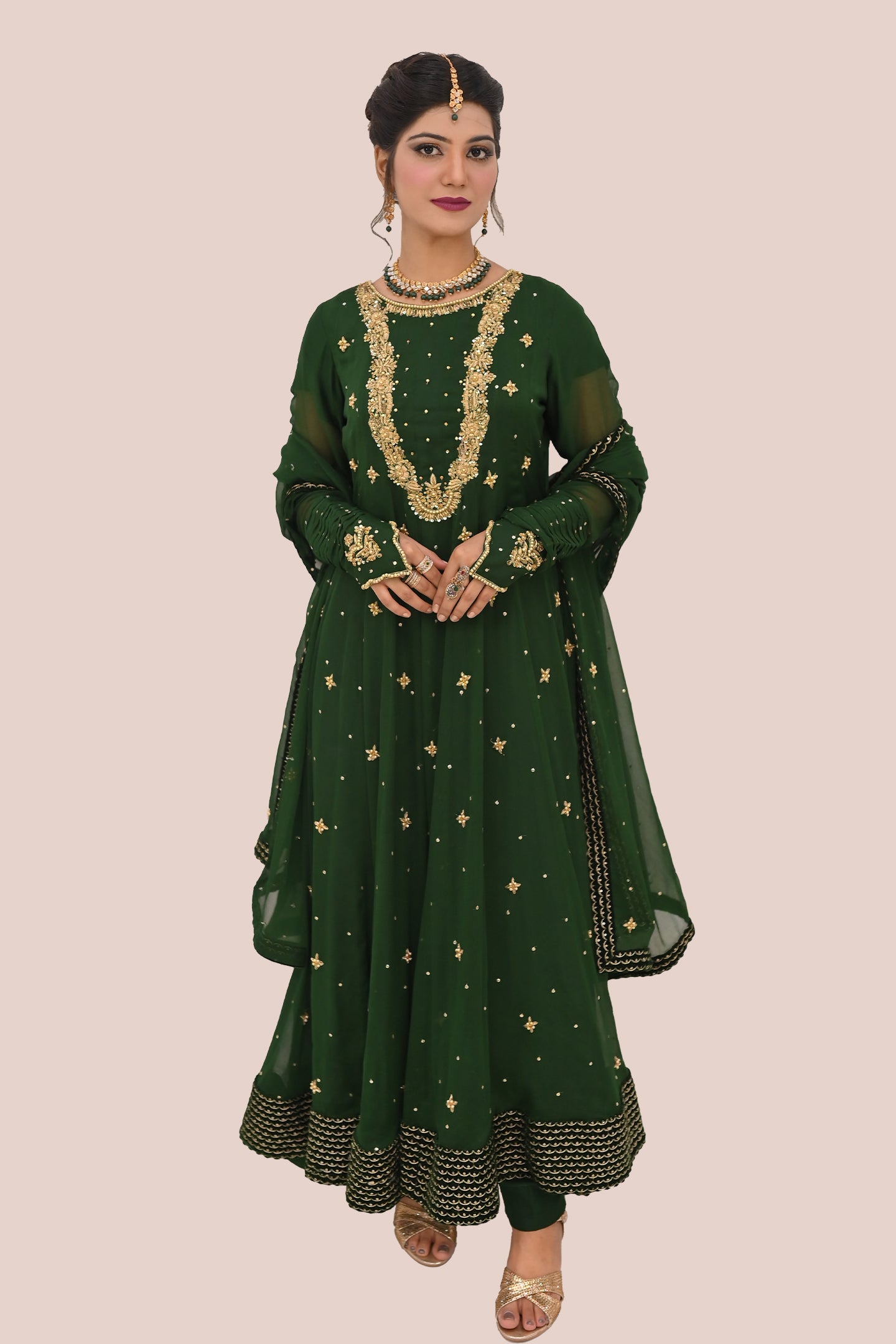 LUXURY women 3 piece long frock dupatta