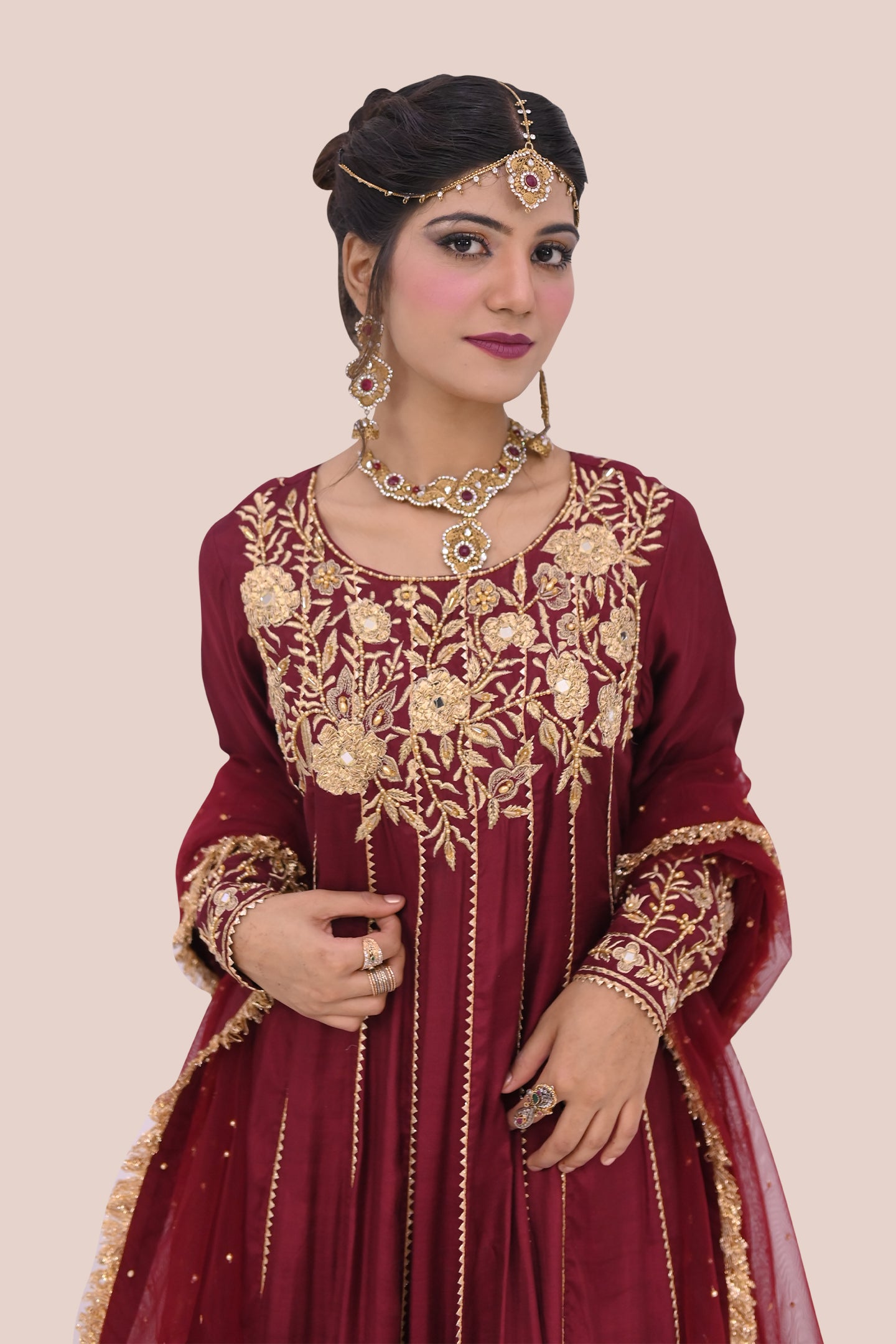 LUXURY women 3 piece  frock dupatta & trouser