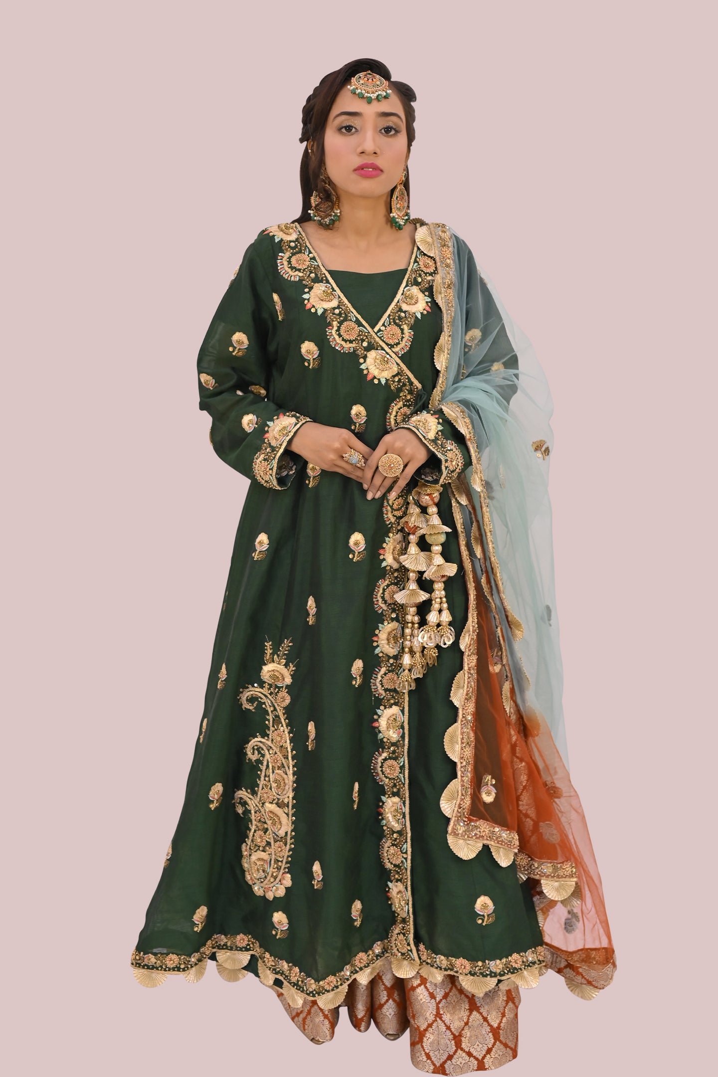 luxury women 3 piece frok dupatta & plazo