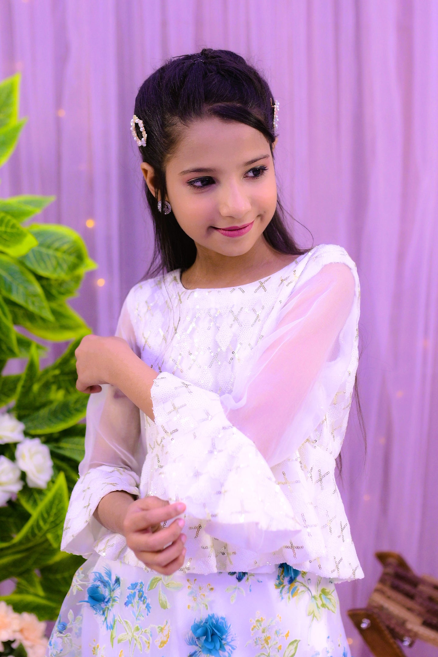 formal  floral skirt with elegant top