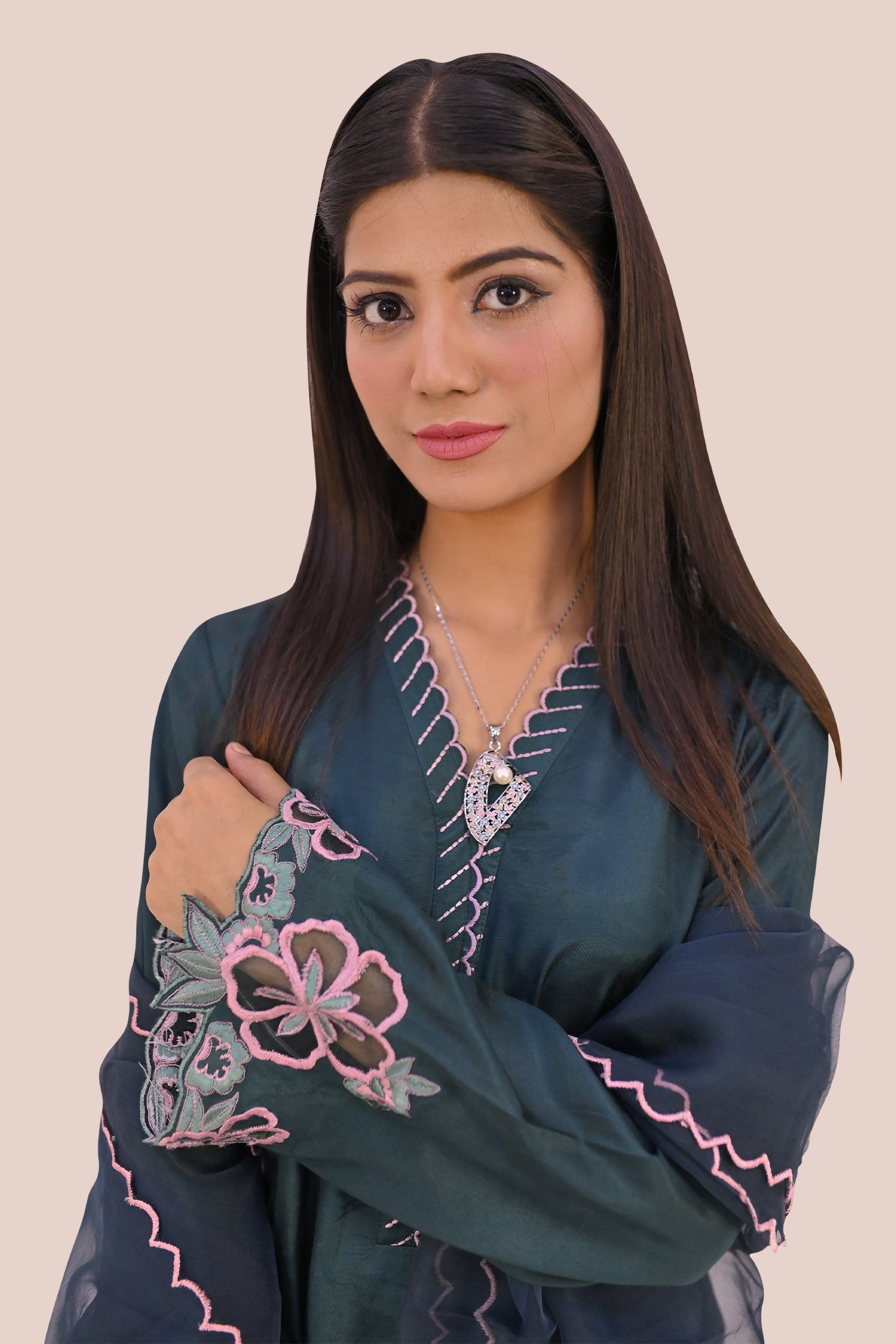 semiformal 3 piece shirt dupatta & trouser