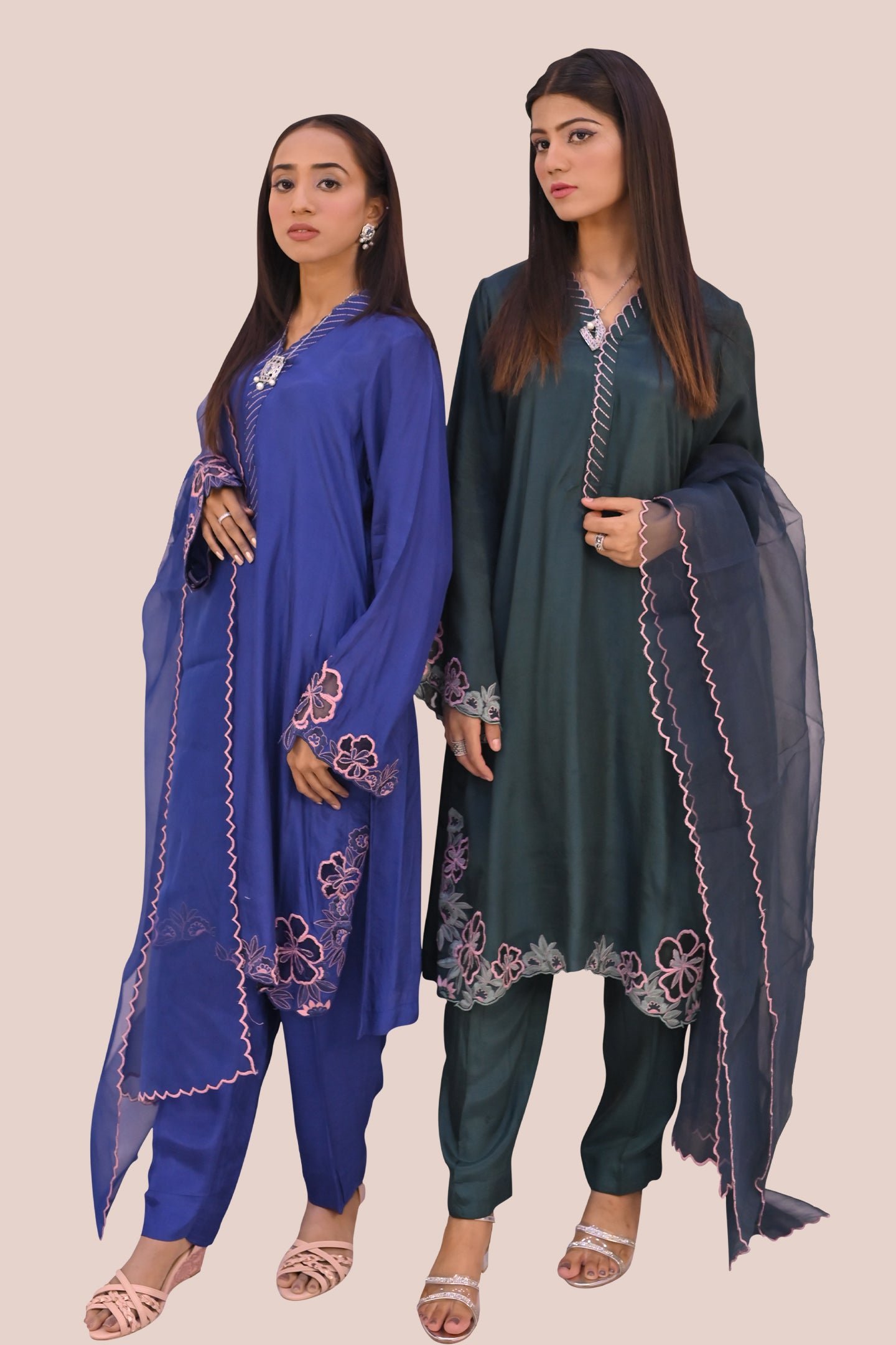 semiformal 3 piece shirt dupatta & trouser