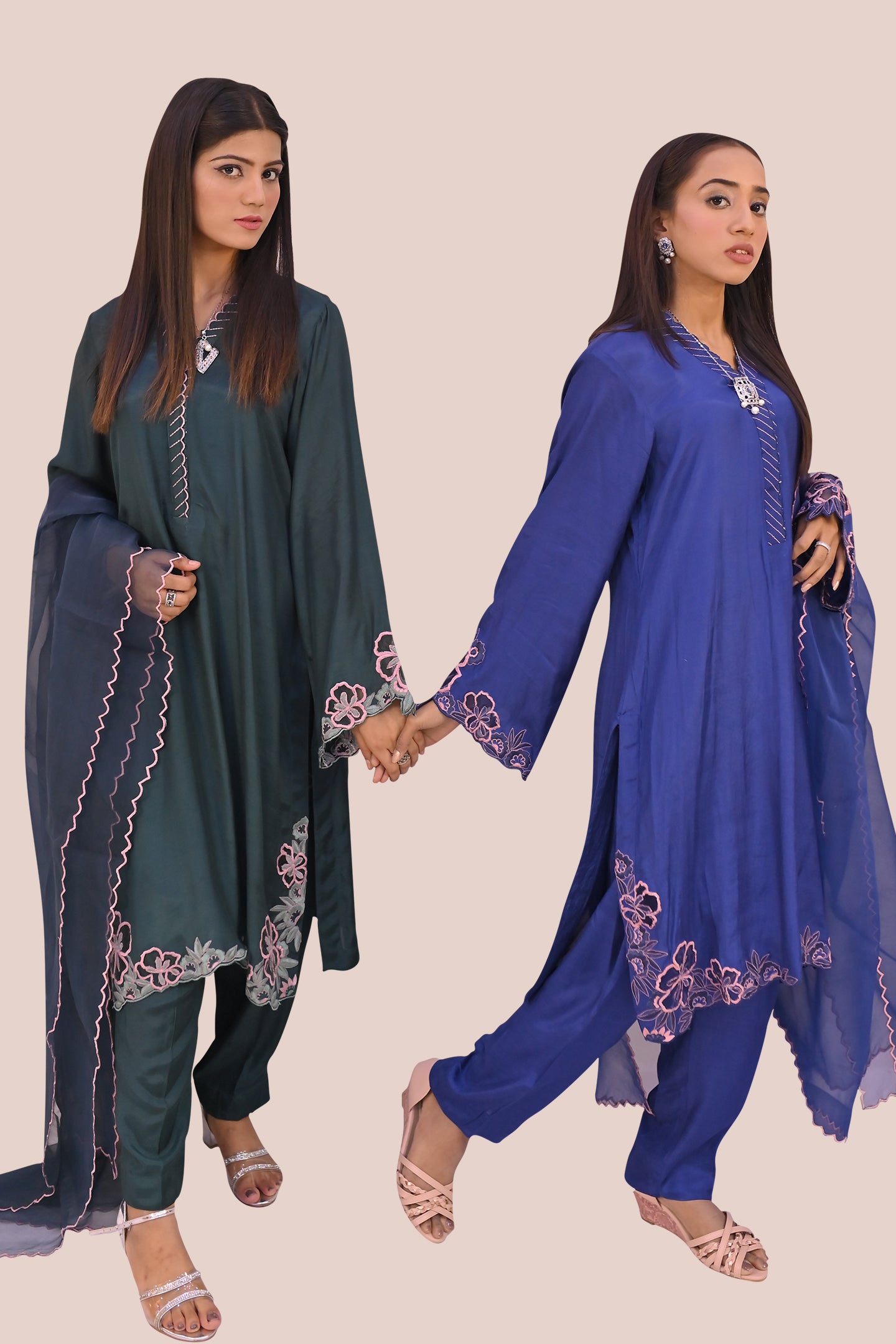 semiformal 3 piece shirt dupatta & trouser