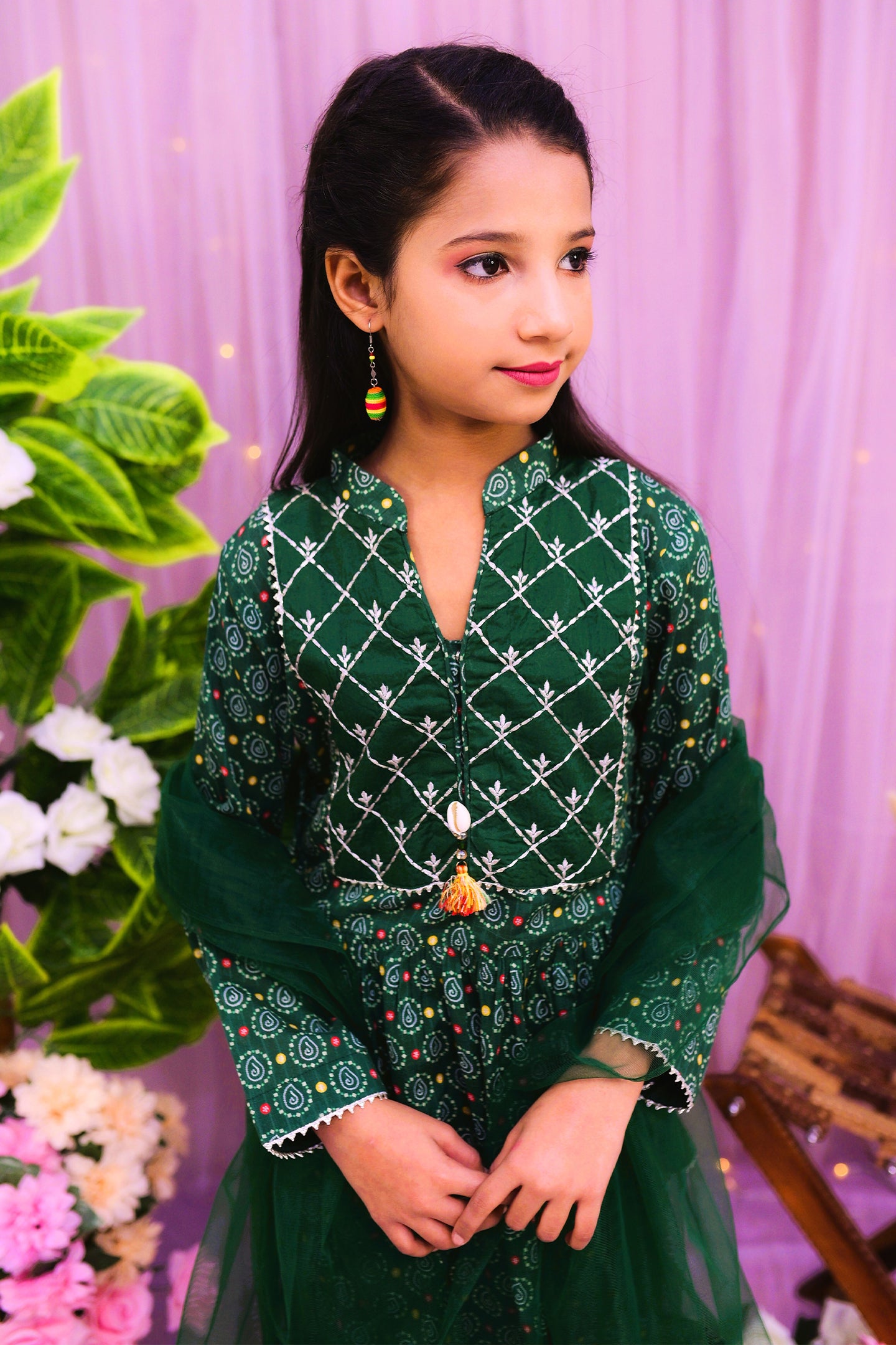 semi-formal 3 piece long shirt trouser& dupatta