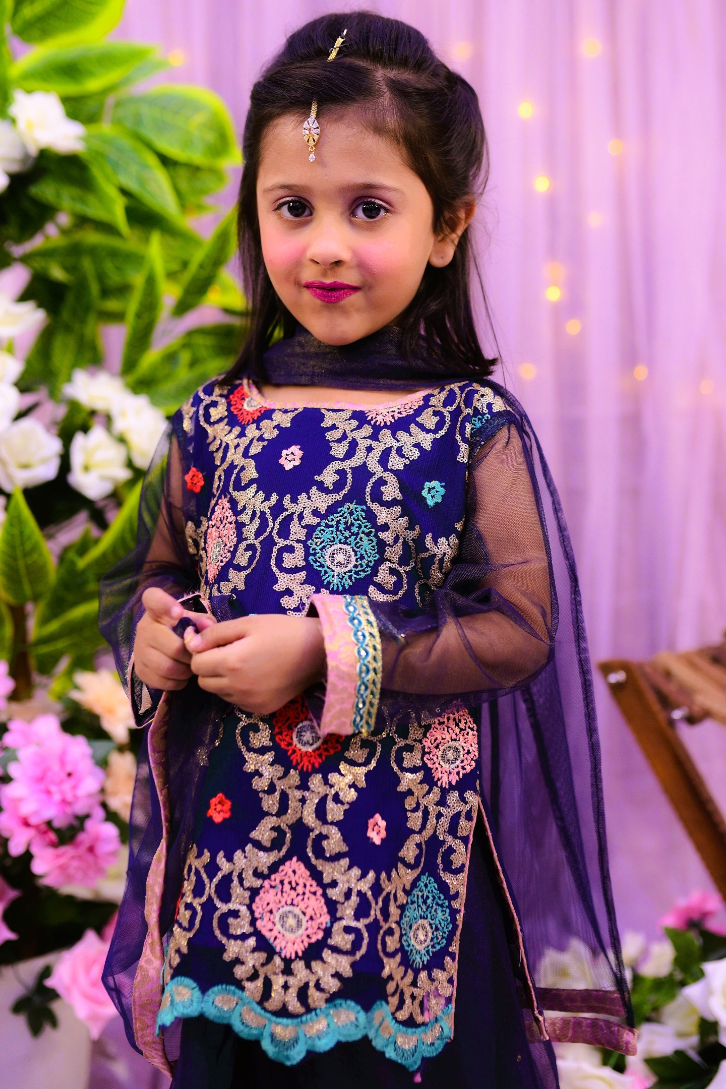 formal 3 piece short shirt lehnga and dupatta