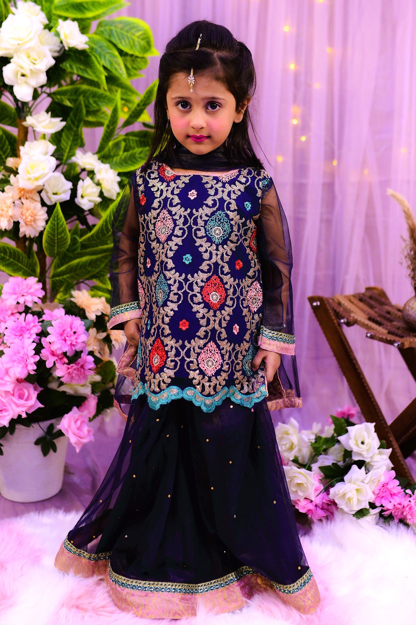 formal 3 piece short shirt lehnga and dupatta