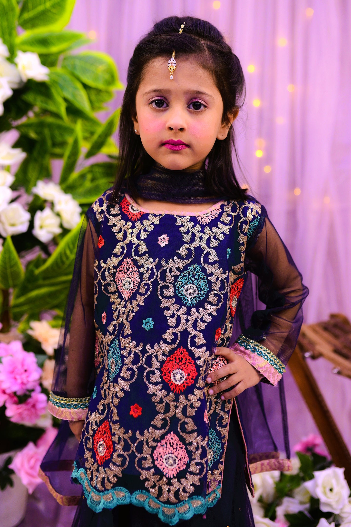 formal 3 piece short shirt lehnga and dupatta