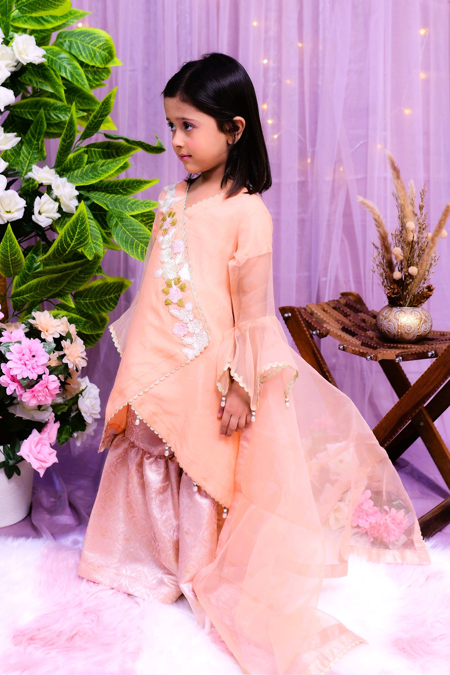 formal 3 piece shirt dupatta and garara