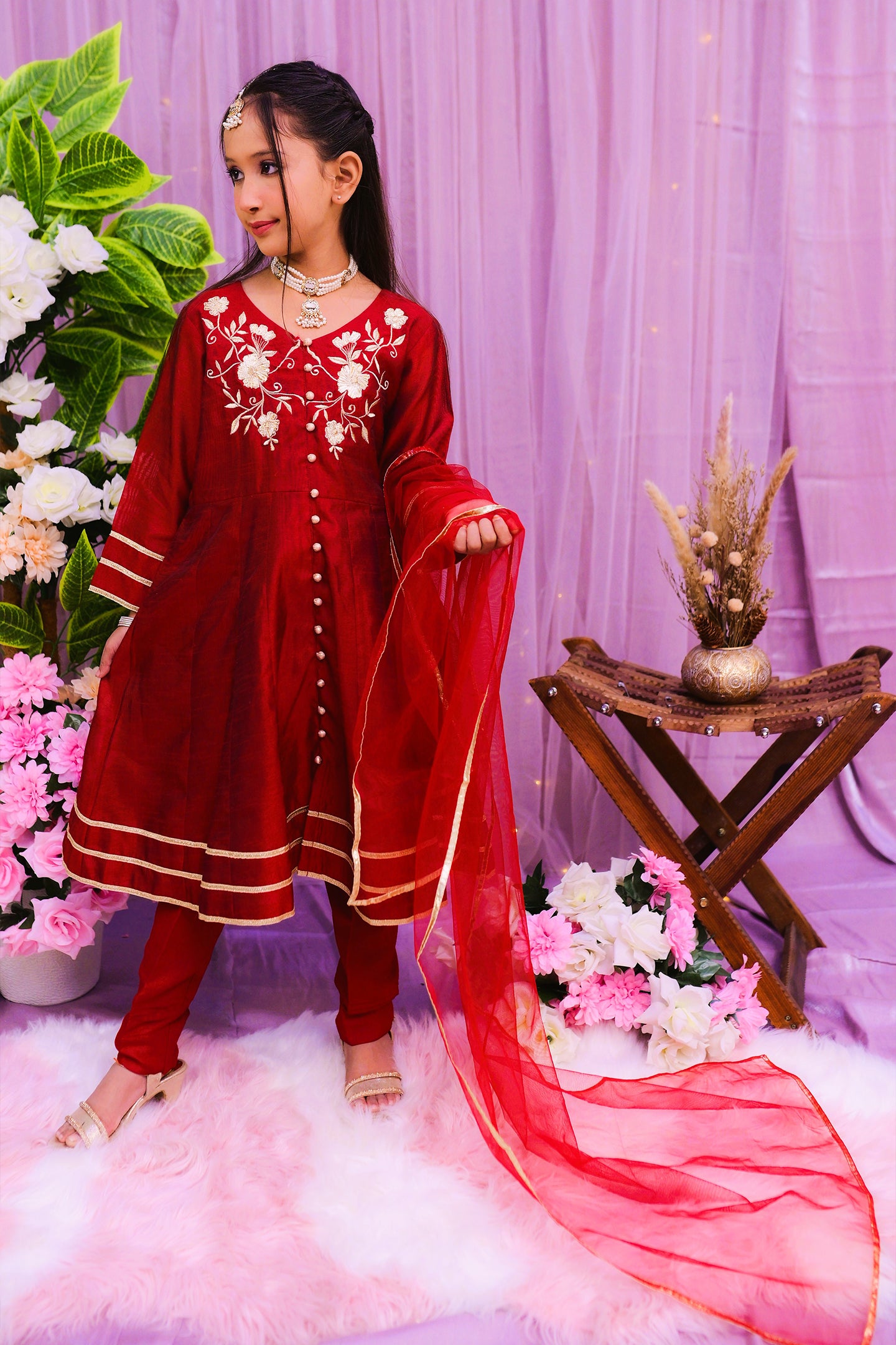 formal 3 piece frok trouser and dupatta