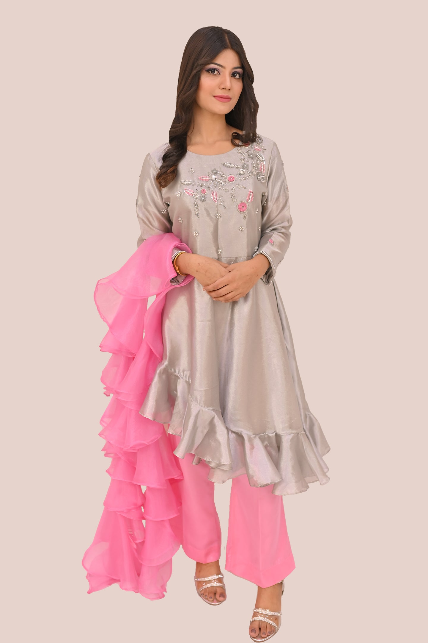 formal 3 piece shirt trouser & dupatta