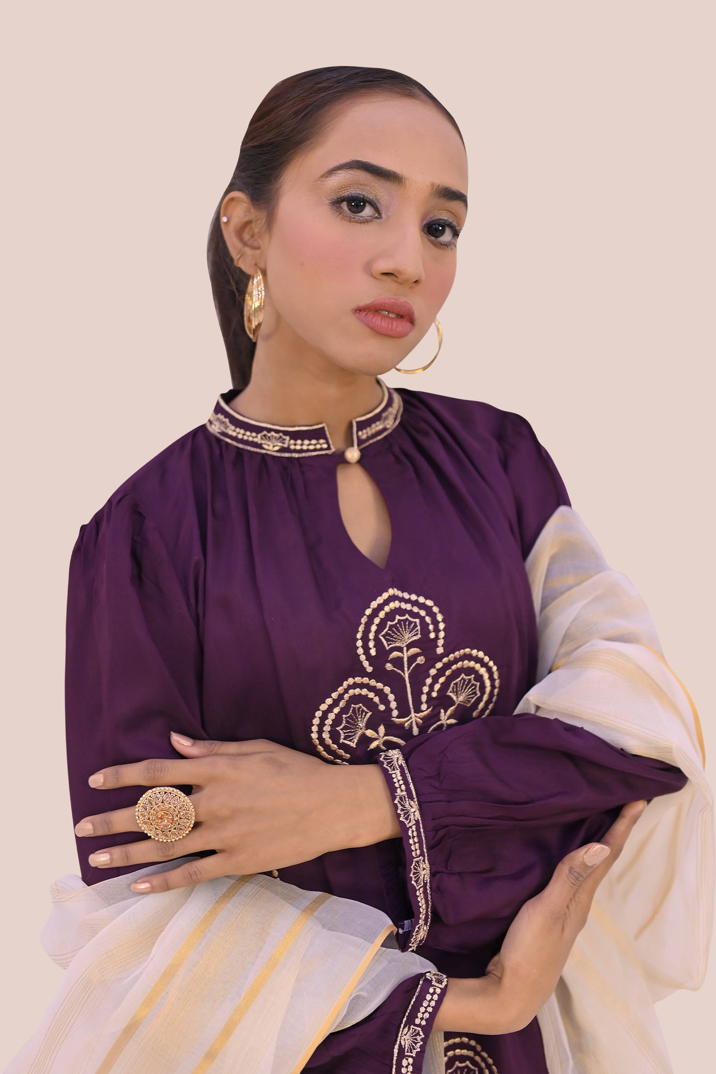 semiformal 3 piece shirt dupatta & trouser