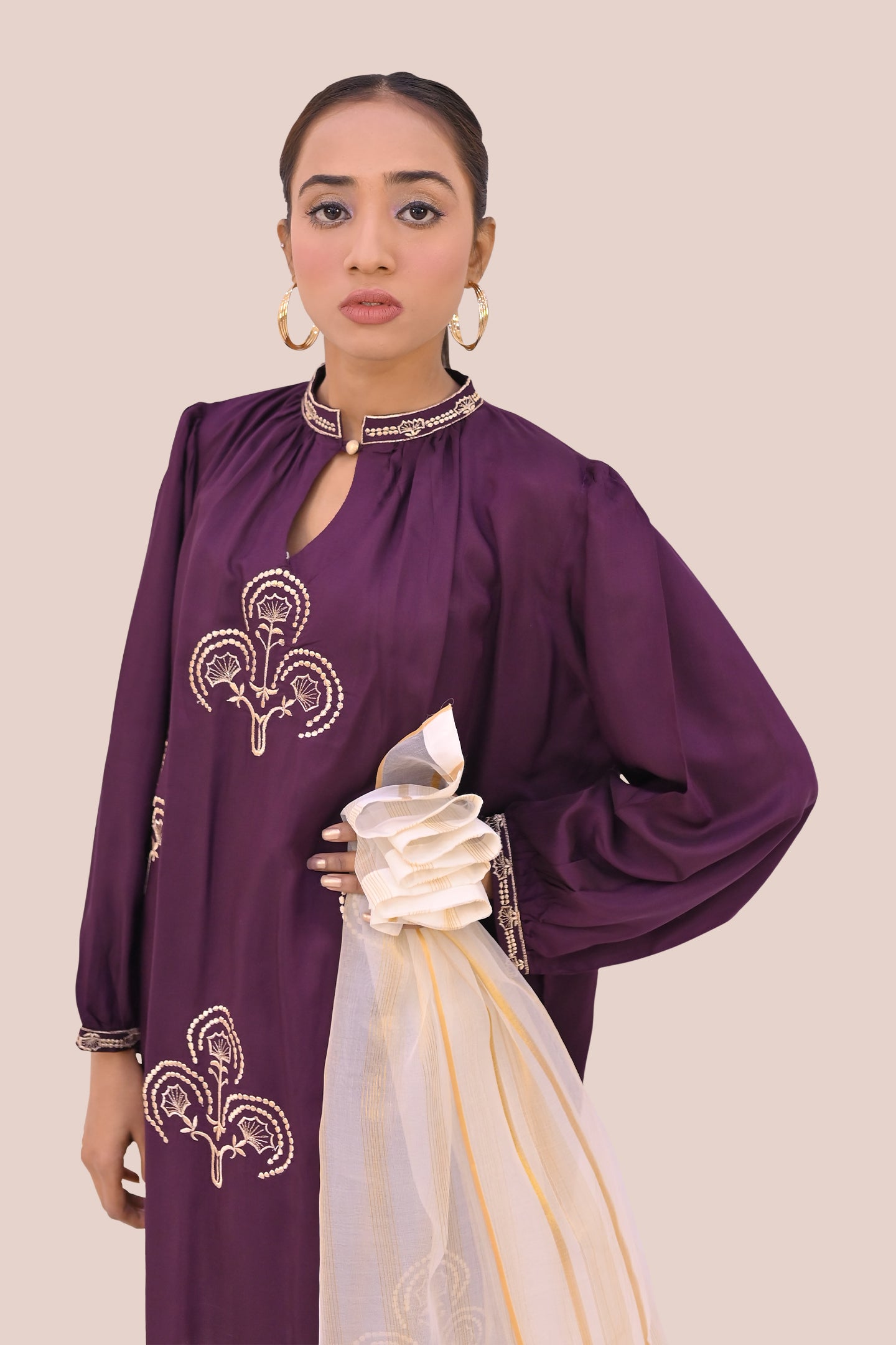 semiformal 3 piece shirt dupatta & trouser