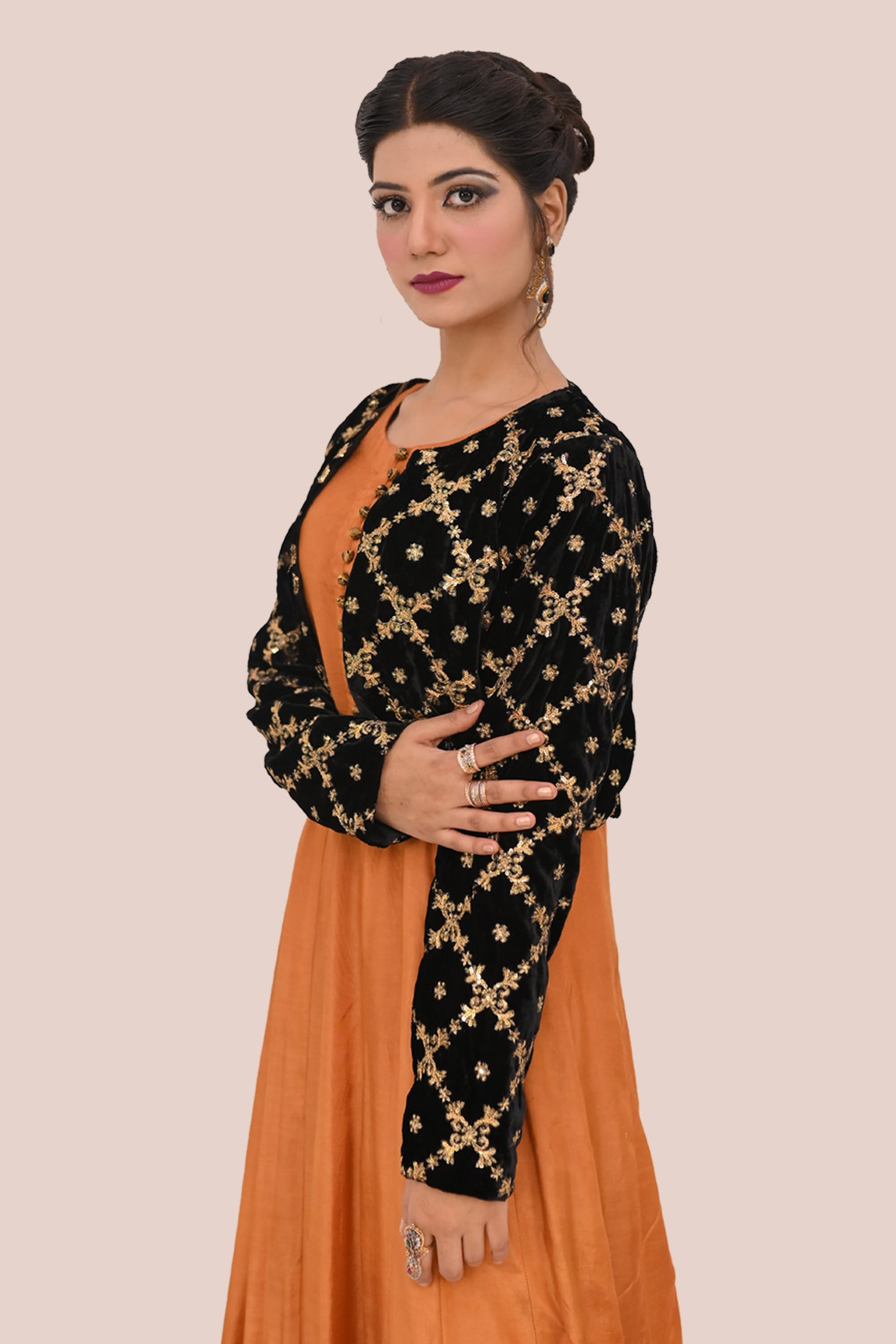 formal 2 piece long frock & trouser along with short coat