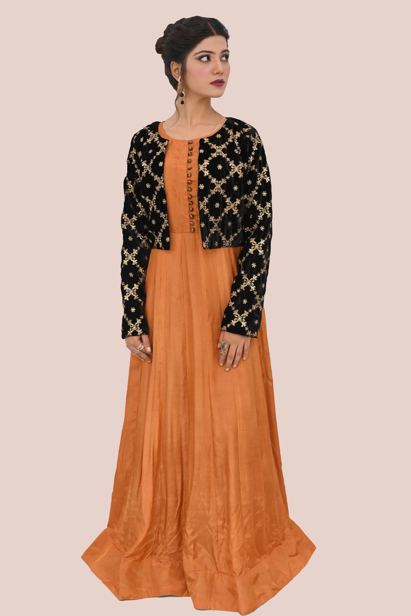 formal 2 piece long frock & trouser along with short coat