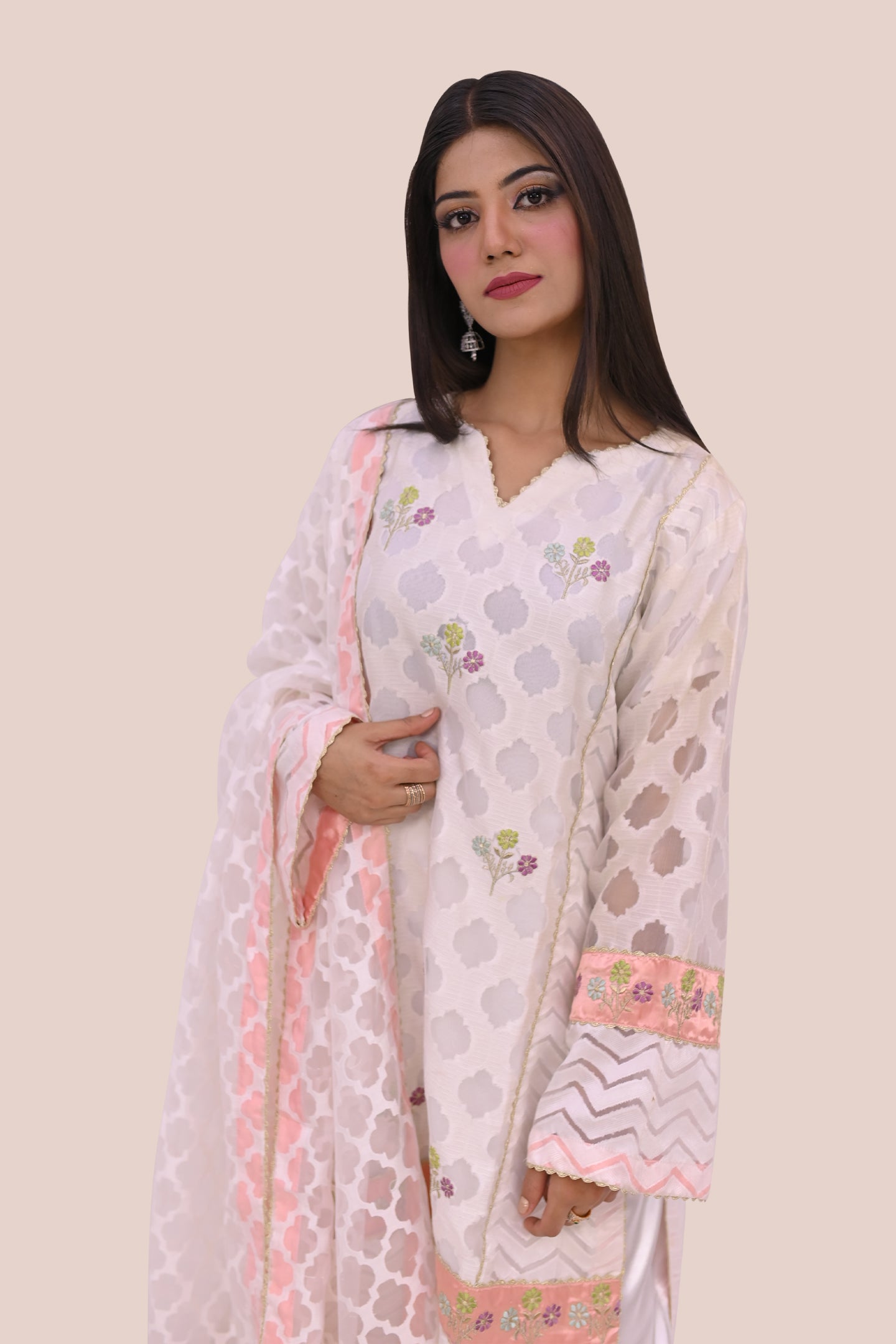 formal 3 piece shirt dupatta & trouser