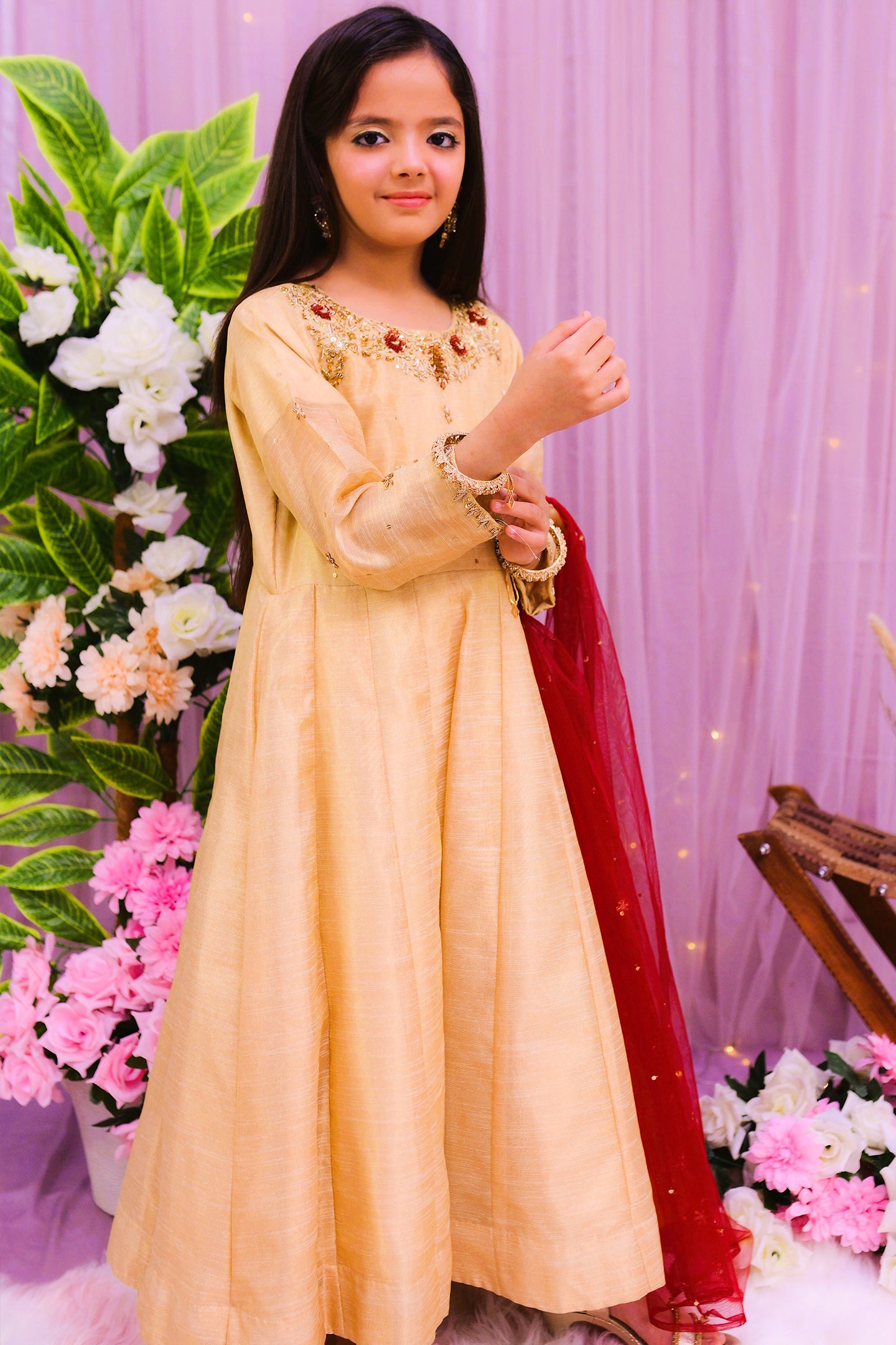 formal 2 piece long maxi & dupatta