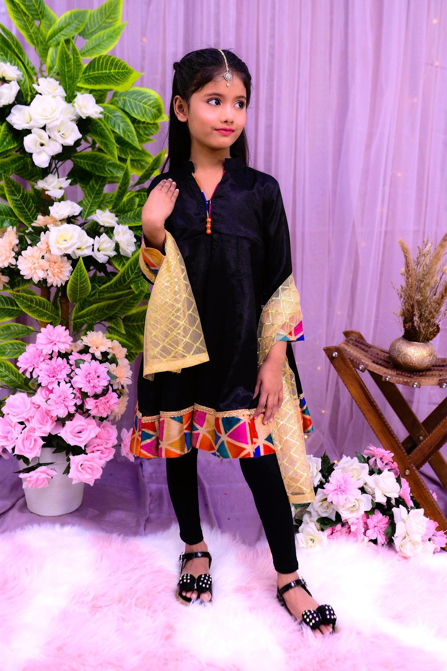 semi-formal 2 piece frok & dupatta