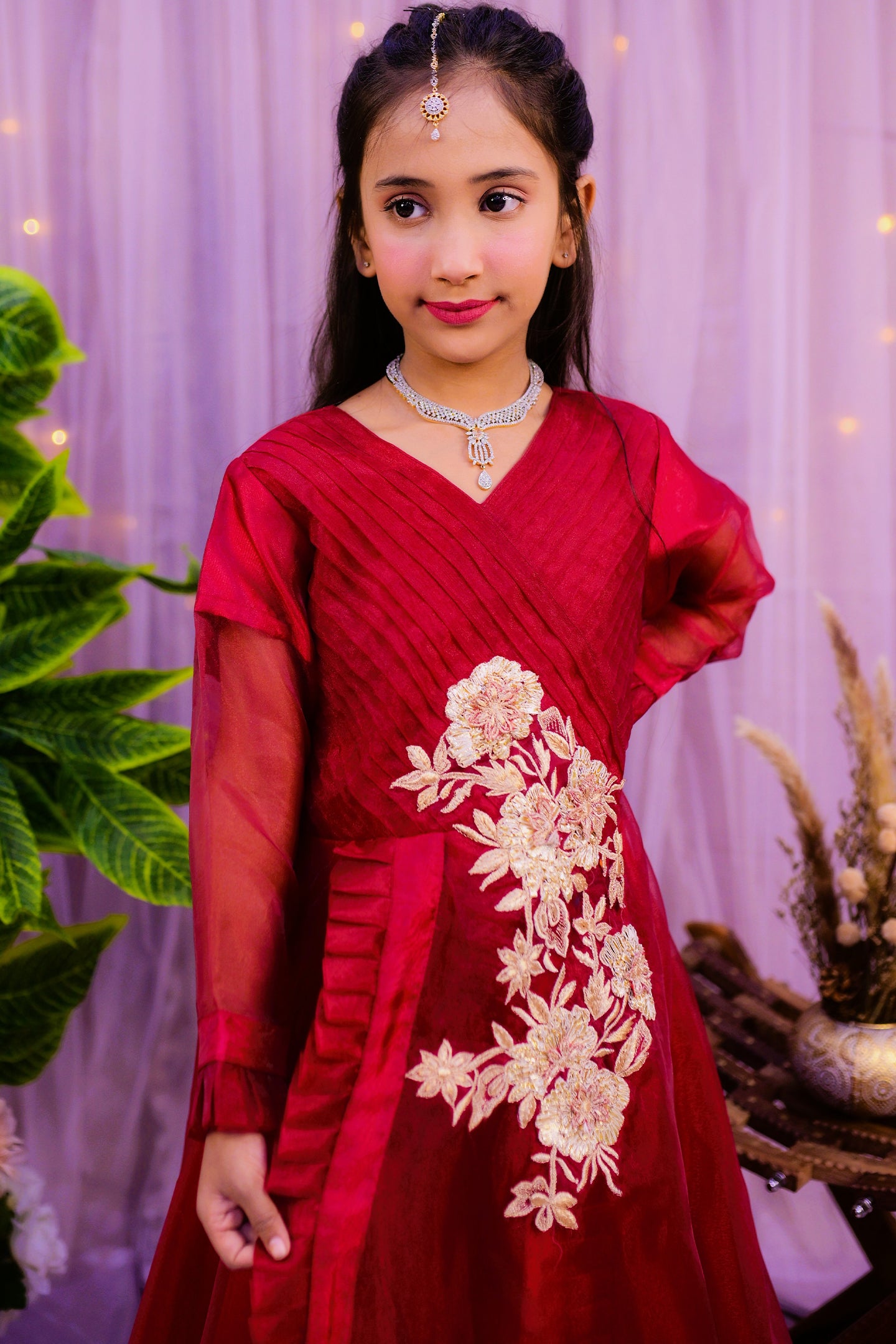 formal 3 layers ruffle maxi