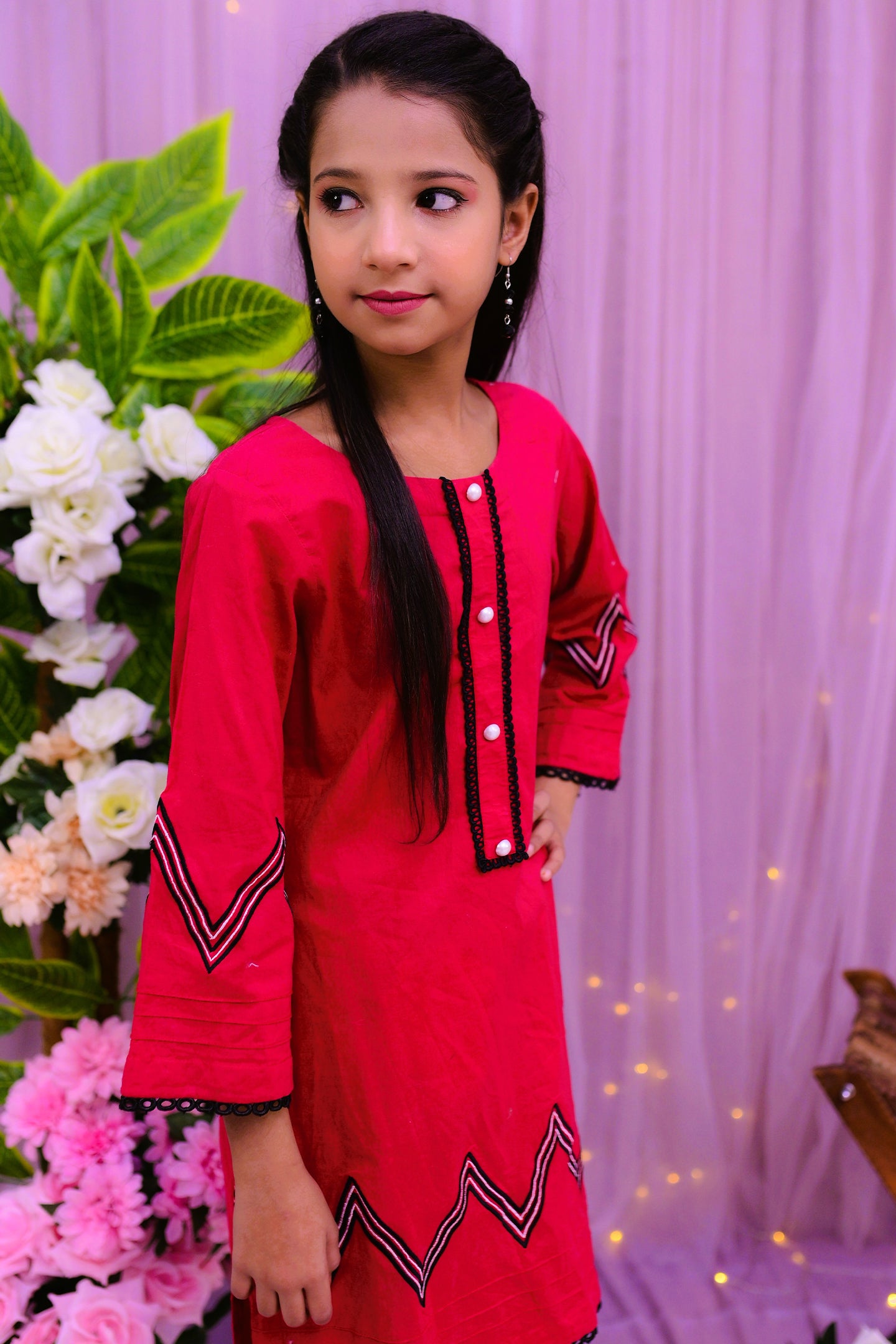 zigzag embroidery Kurti