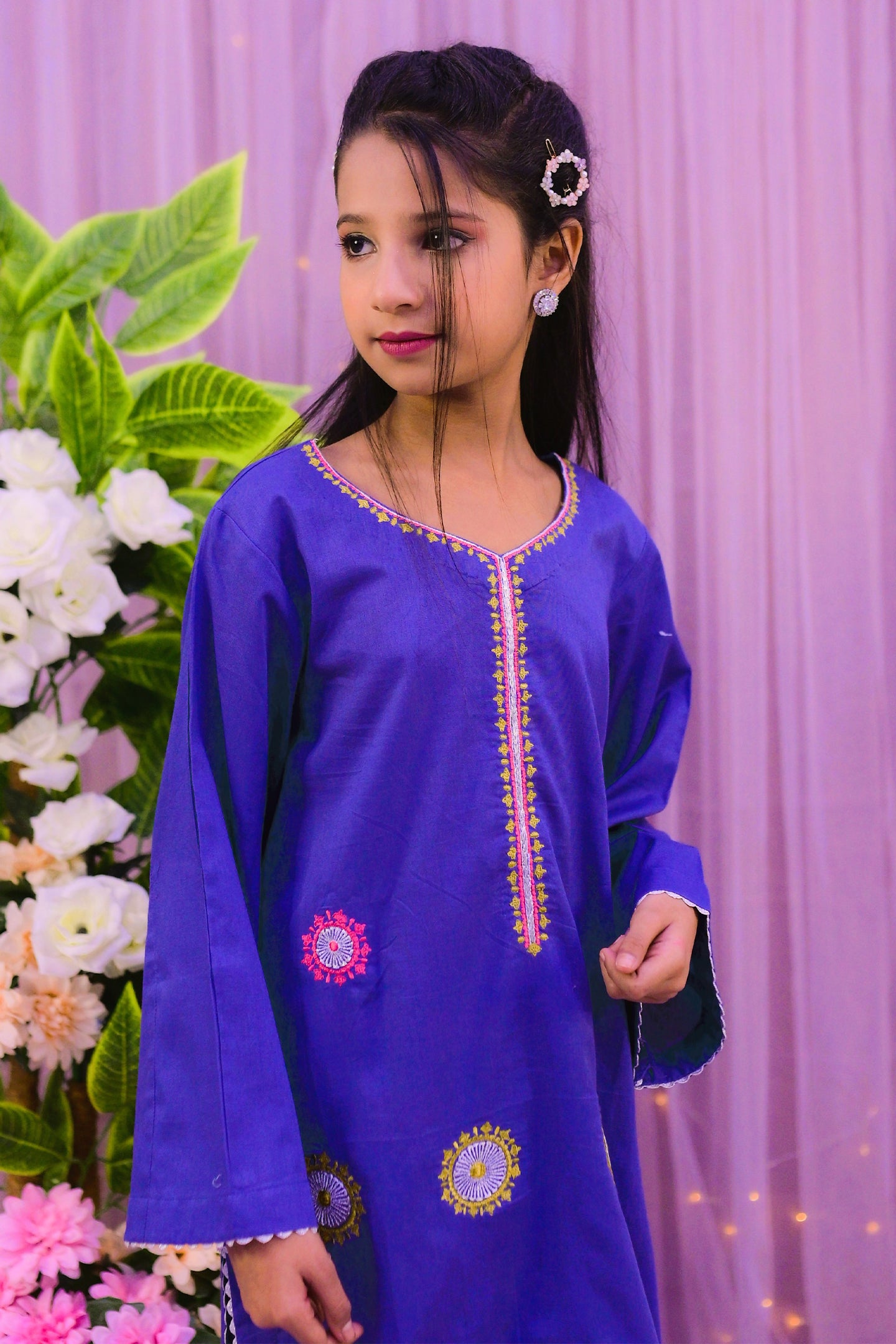 small patches stitched dress