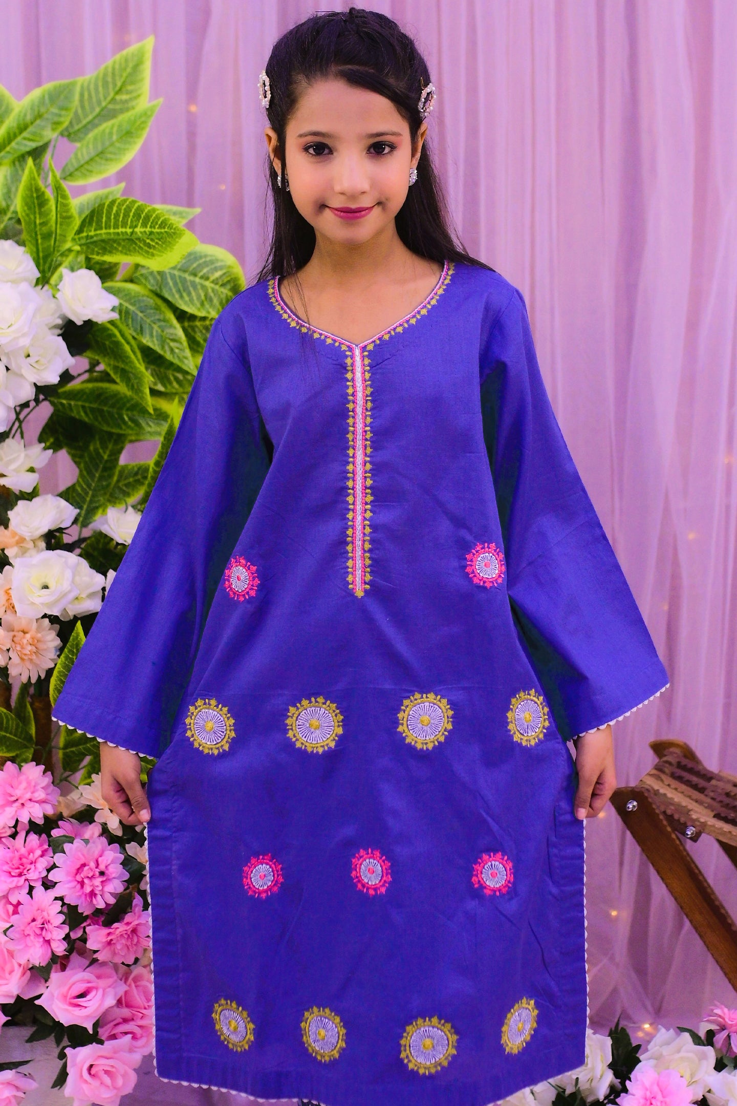 small patches stitched dress