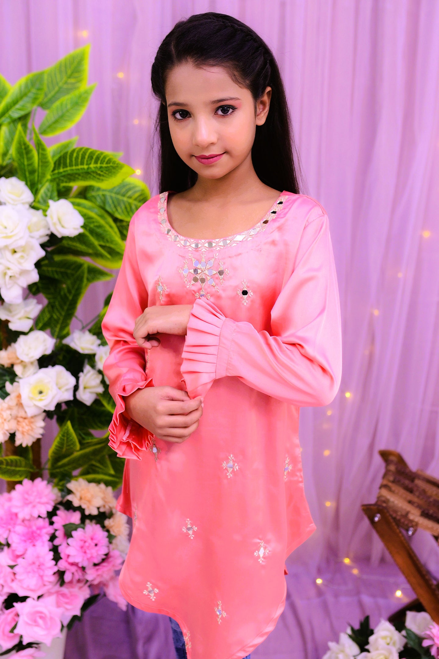 corner style 1piece kurti