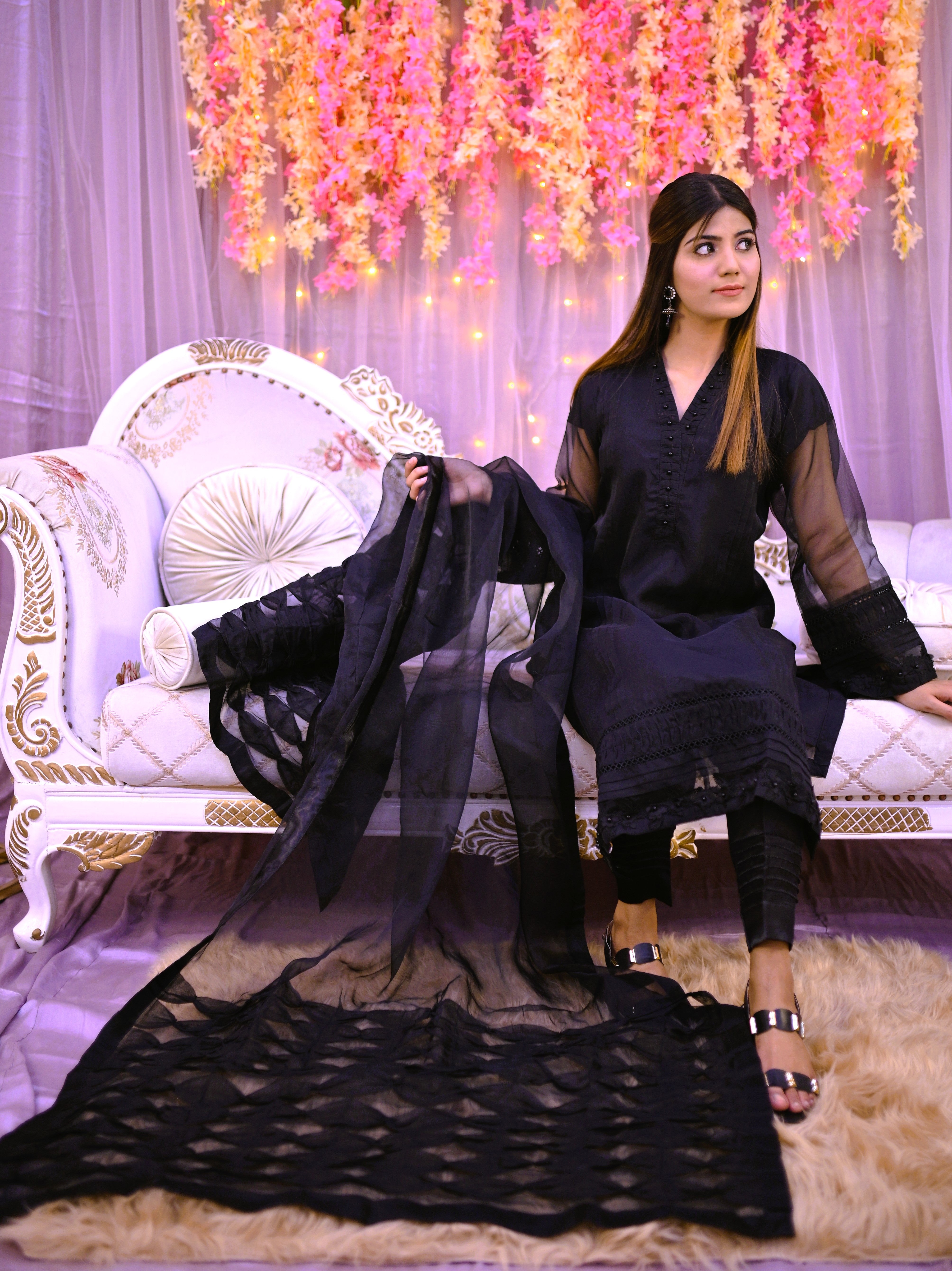 semiformal 3 piece shirt dupatta & trouser