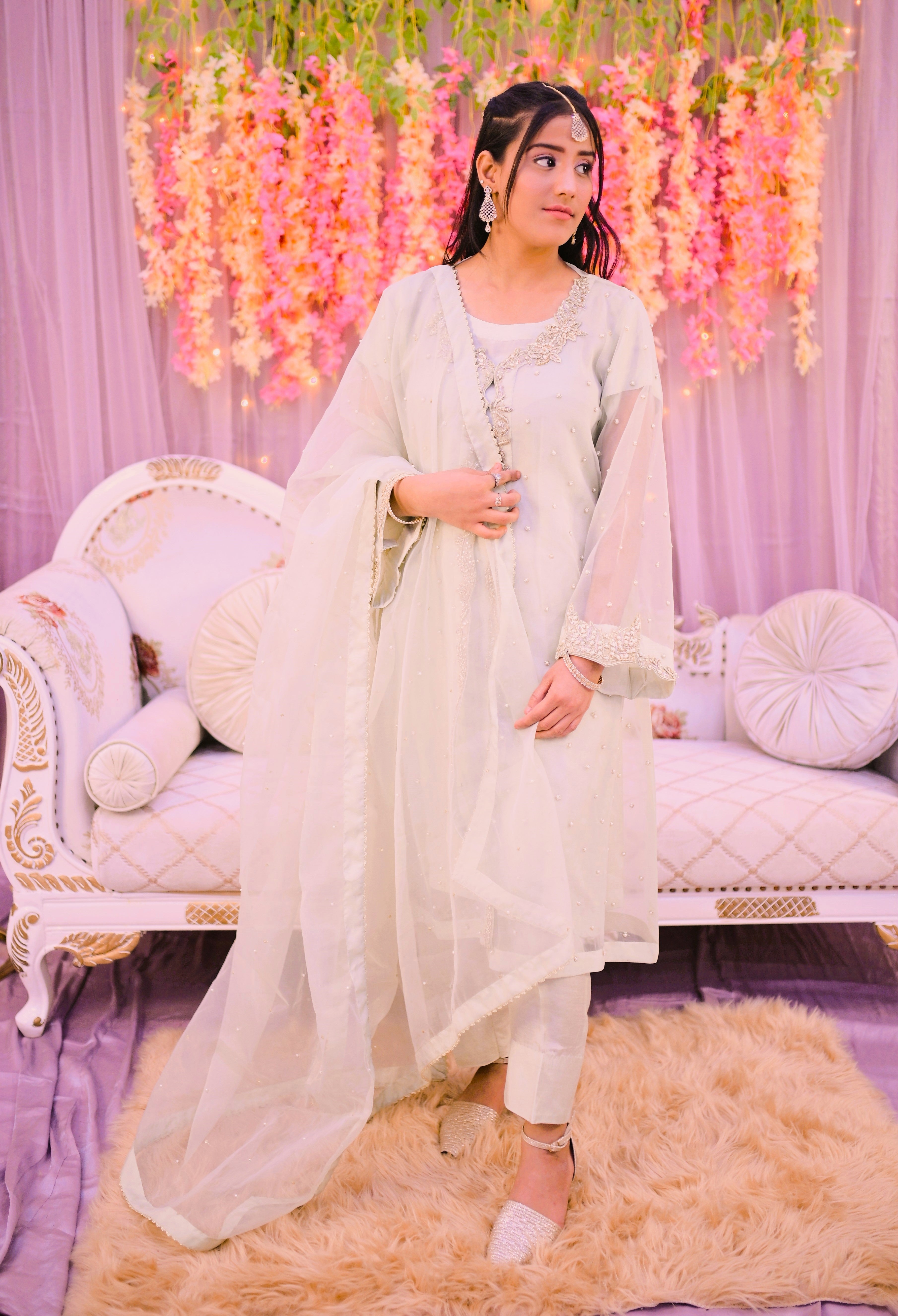 formal 3 piece shirt dupatta & trouser along with upper