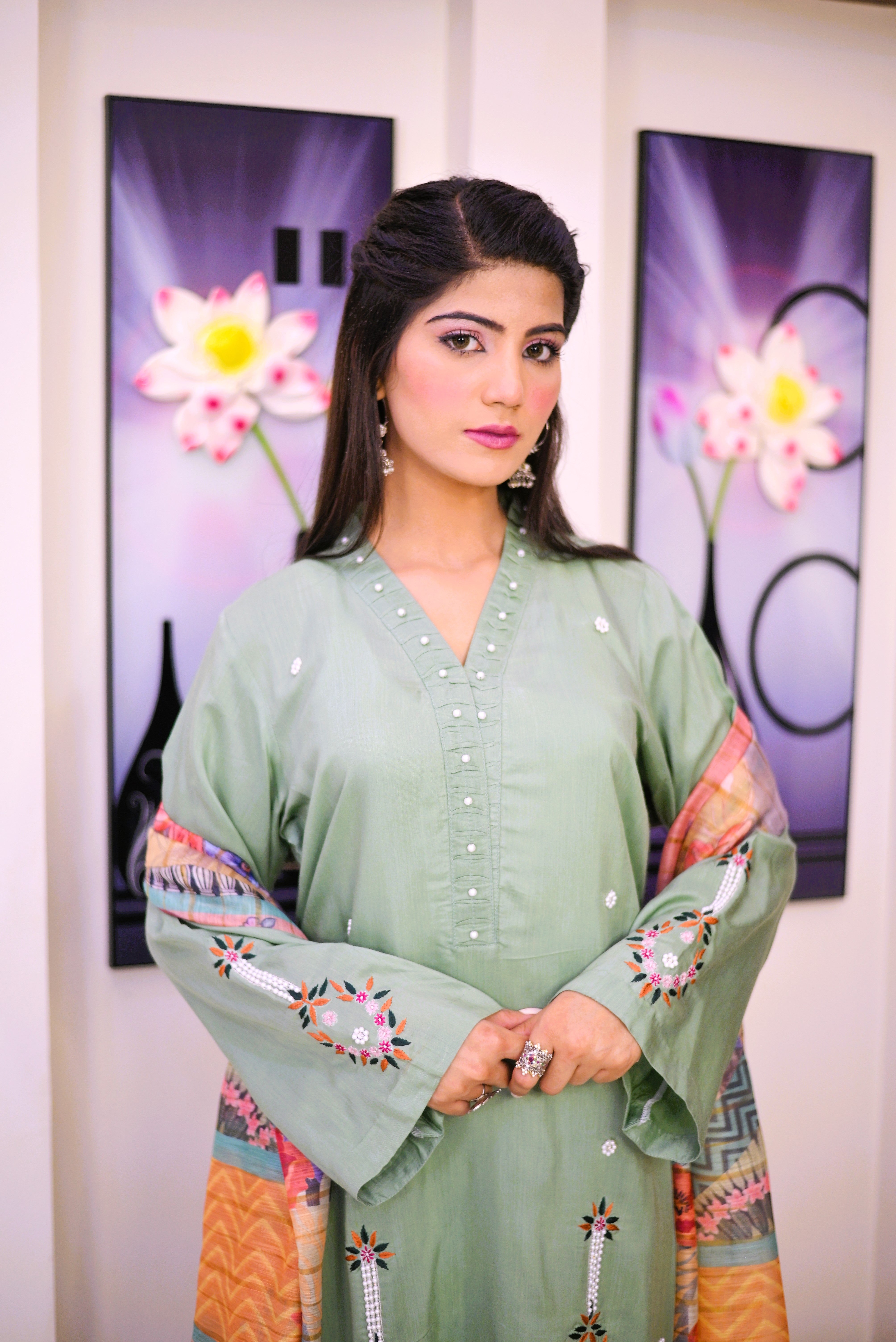 semiformal 3 piece shirt dupatta  trouser