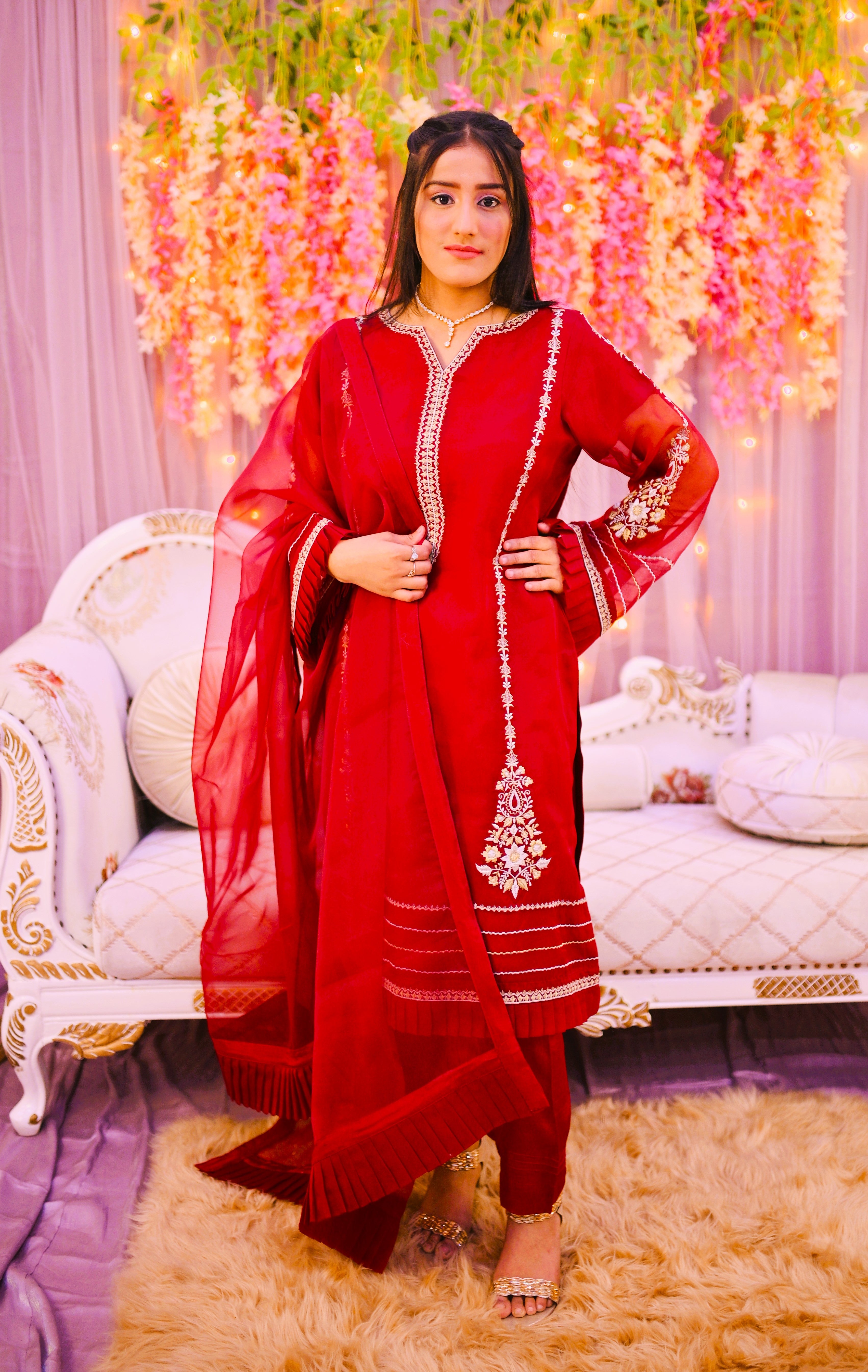 formal 3 piece shirt dupatta & trouser