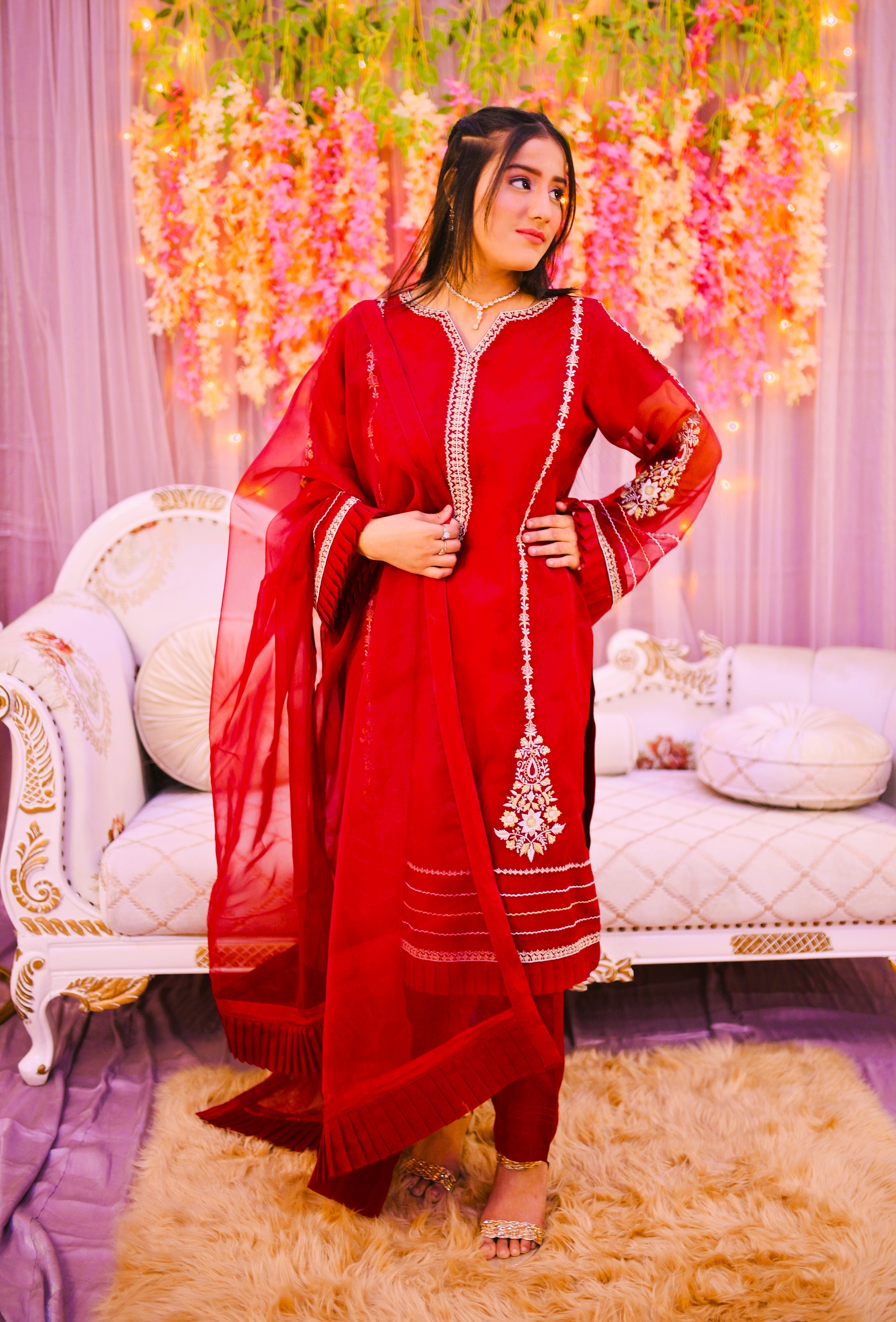 formal 3 piece shirt dupatta & trouser