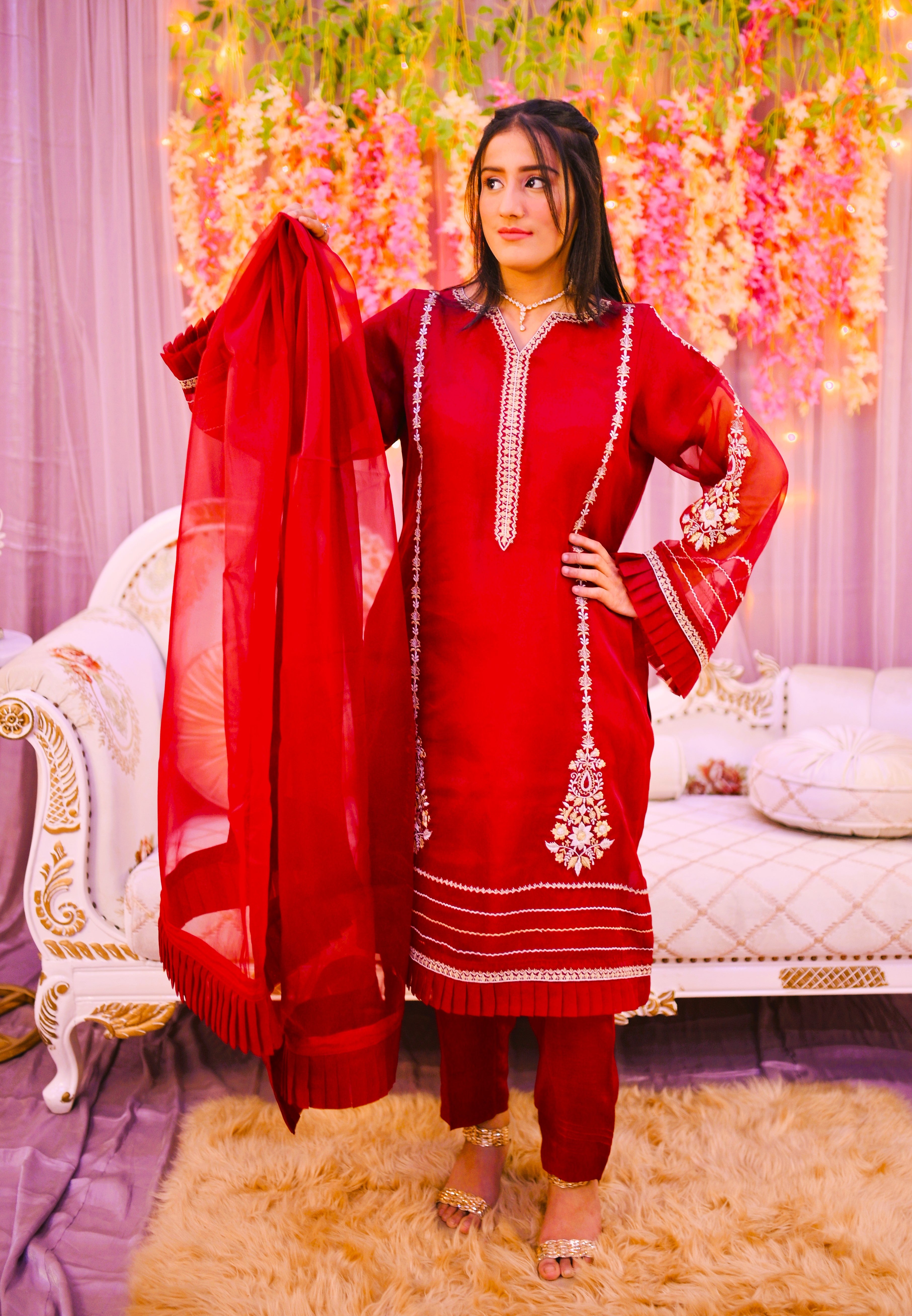 formal 3 piece shirt dupatta & trouser