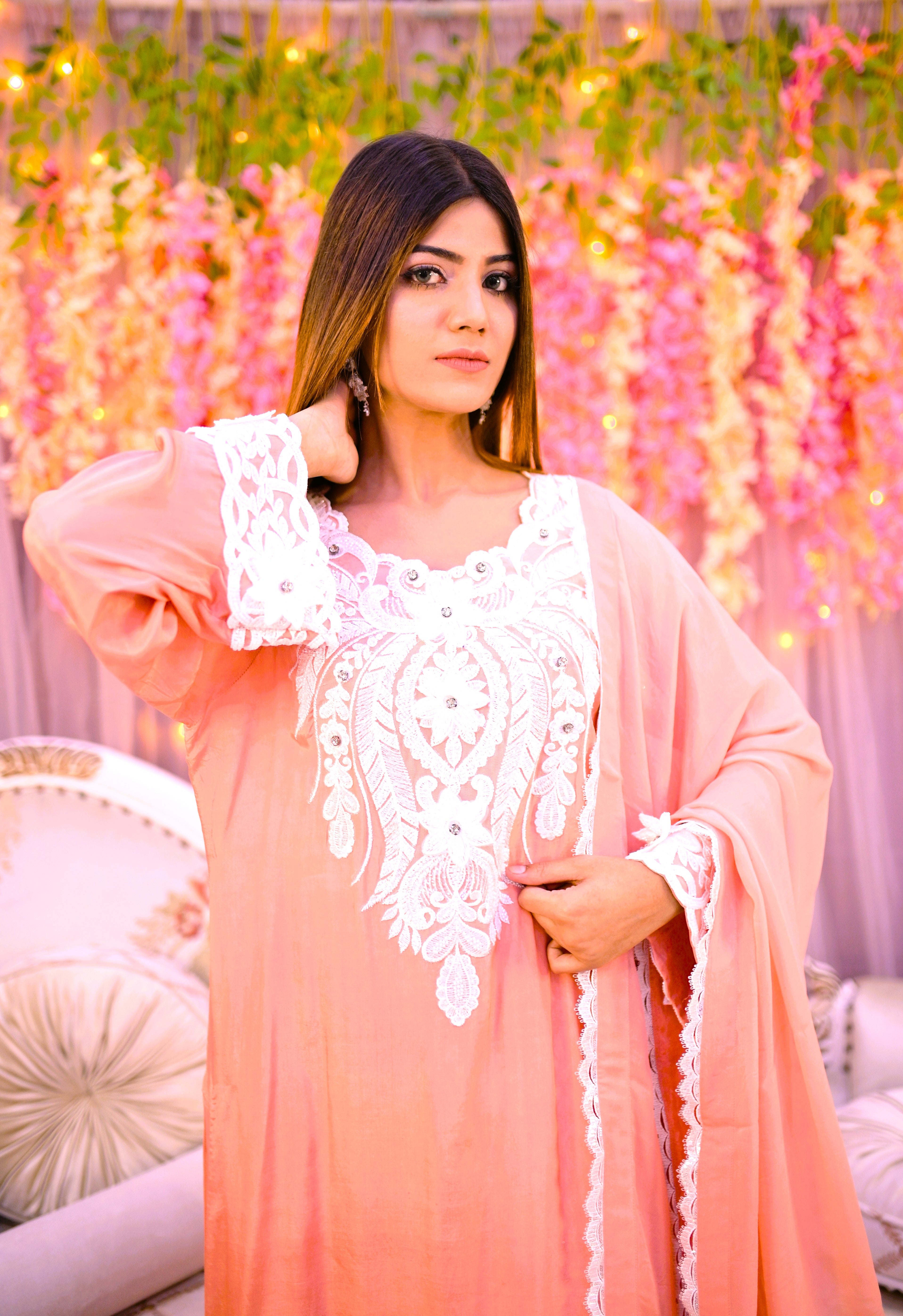 formal 3 piece long shirt dupatta & plazo