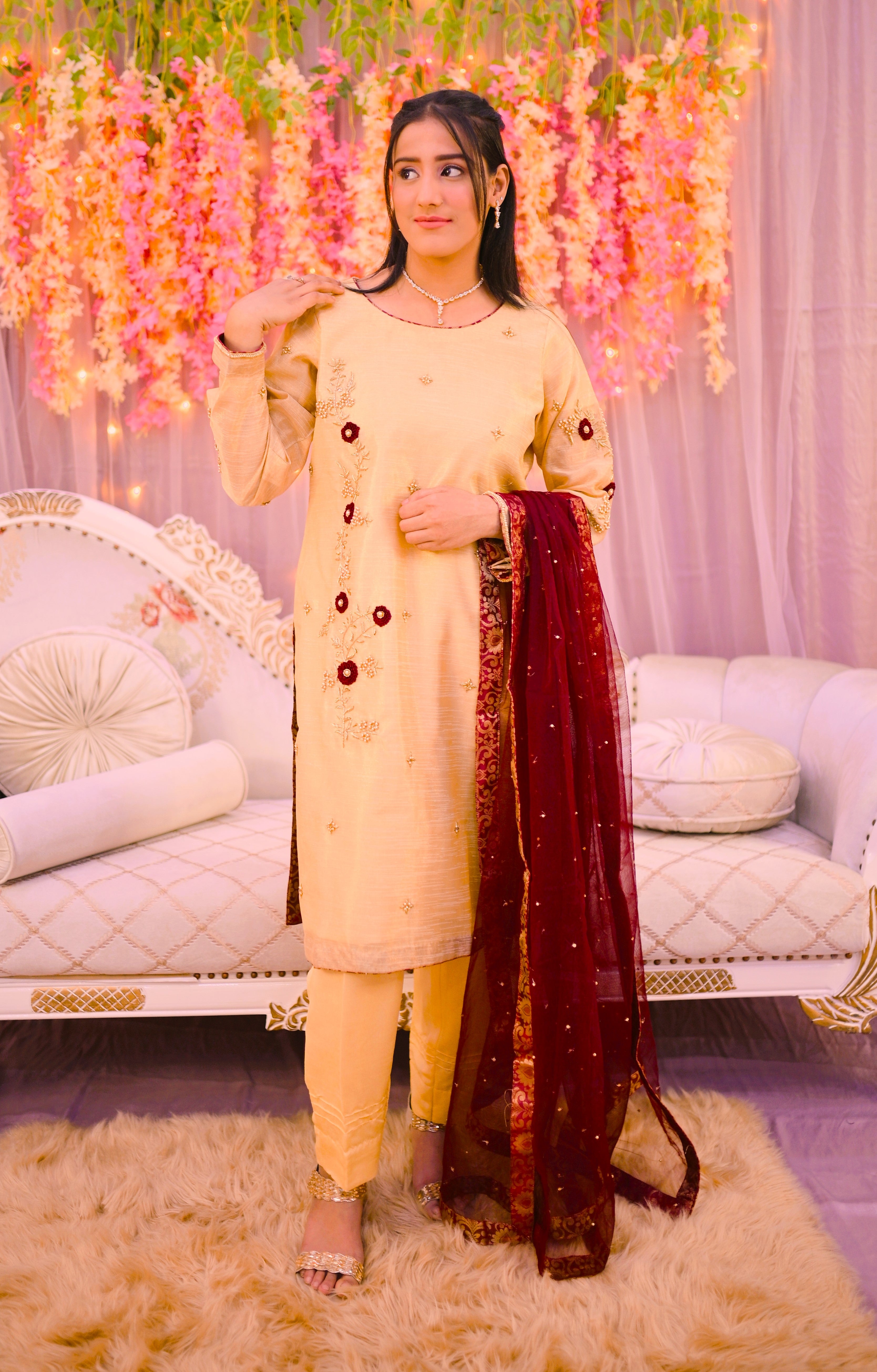 formal 3 piece shirt dupatta & trouser