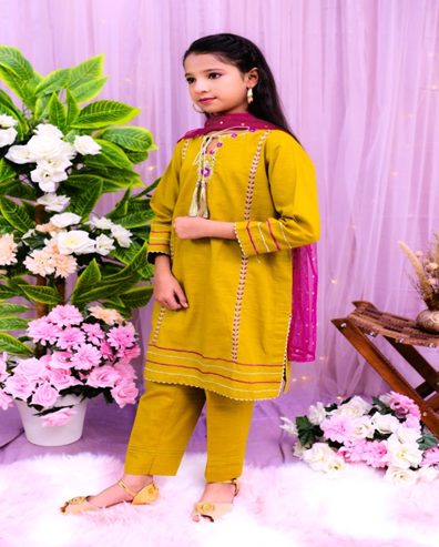 semi-formal 3 piece shirt trouser & dupatta